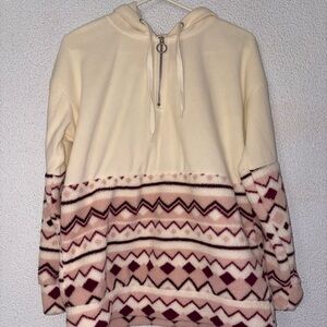 Como Vintage Cream and Pink Geometric Hoodie